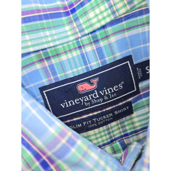 Vineyard Vines Mens Small Slim Fit Plaid Button Down Tucker Shirt - Picture 5 of 7